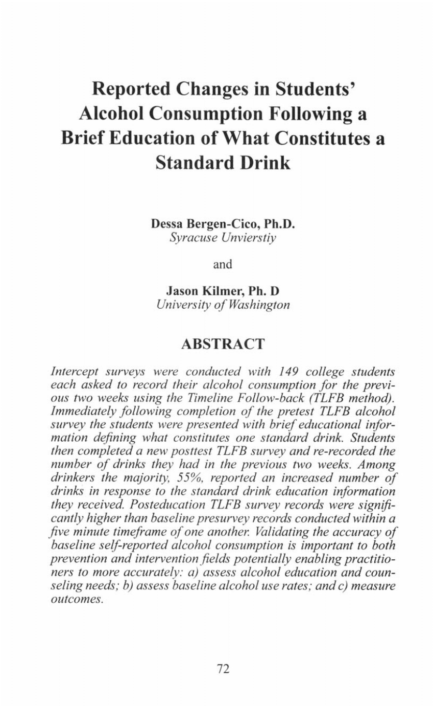 effects of alcohol on students research paper pdf