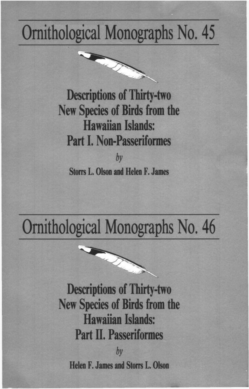 Pdf Descriptions Of Thirty Two New Species Of Birds From The Hawaiian Islands Part Ii Passeriformes