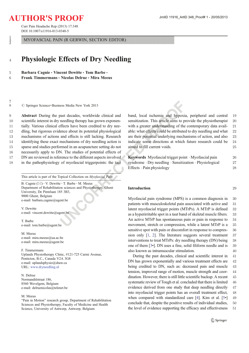 Exploring the Mechanisms Behind Dry Needling: Understanding Its Therapeutic  Effects - RXR Rehab Physical Therapy