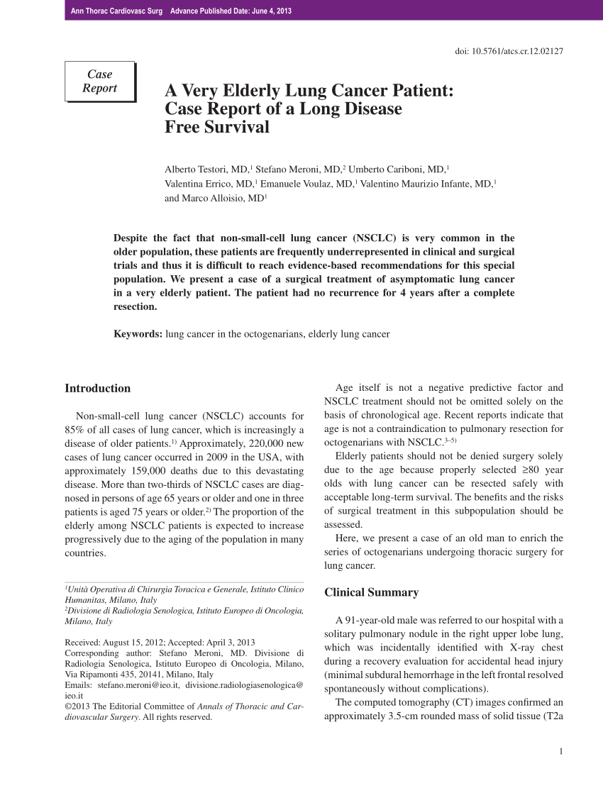 case study of a lung cancer patient