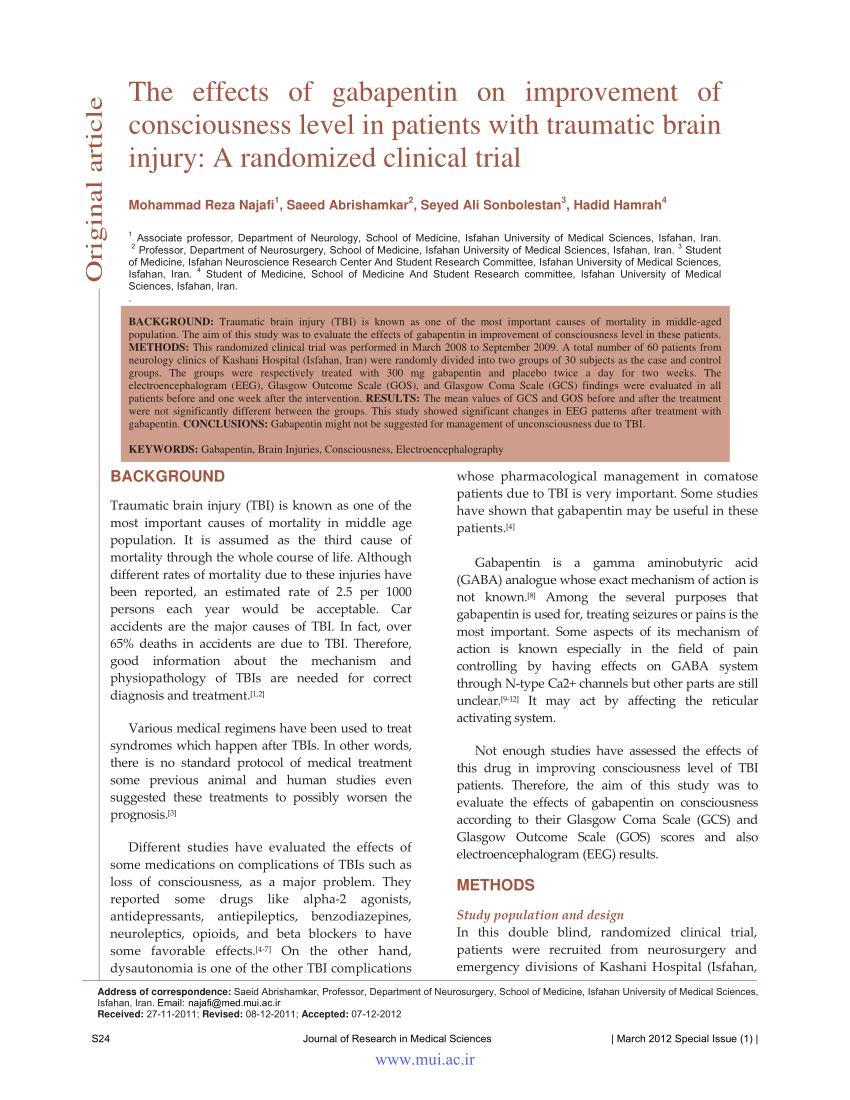 new research on gabapentin