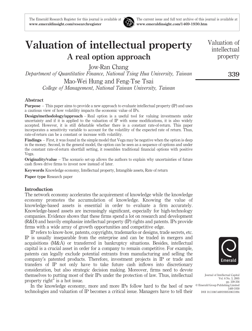 intellectual property valuation