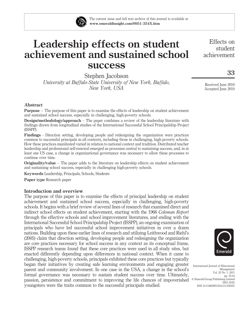 leadership impact paper american college of education