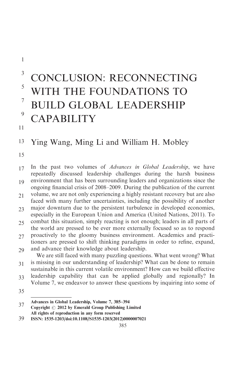 research papers on global leadership