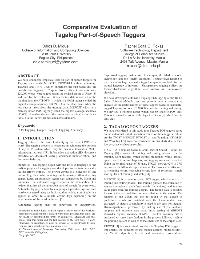 speech tagger