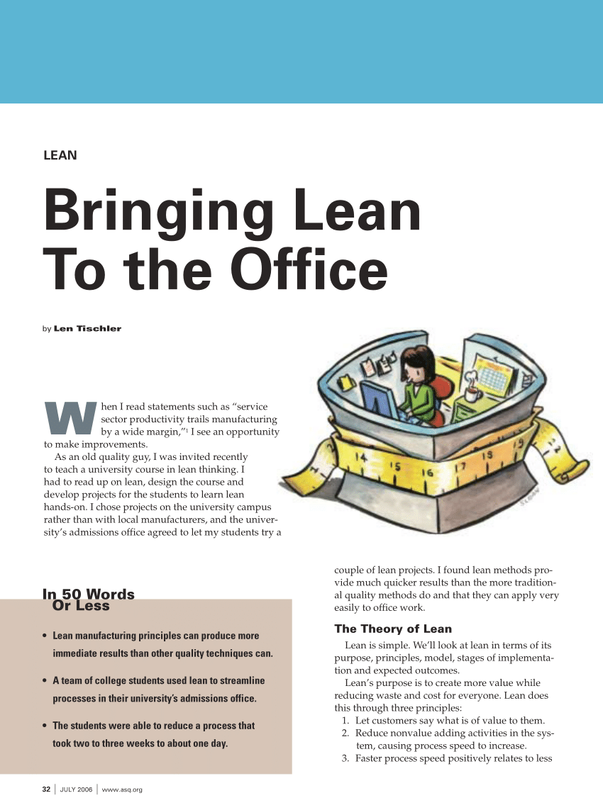 PDF) Bringing Lean To the Office