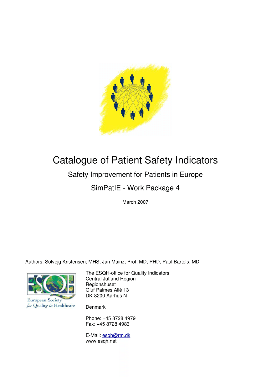 PDF) Catalogue of Patient Safety Indicators