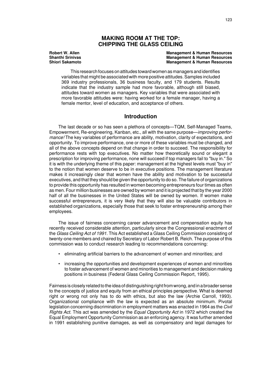 Pdf Making Room At The Top Chipping The Glass Ceiling