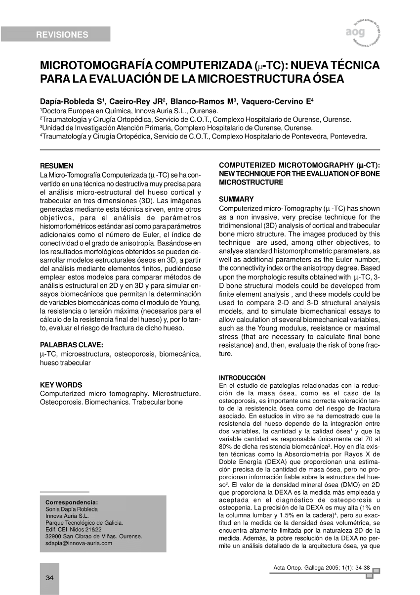 Pdf Microtomografia Computarizada M Tc Nueva Tecnica Para La Evaluacion De La Micro Estructura Osea
