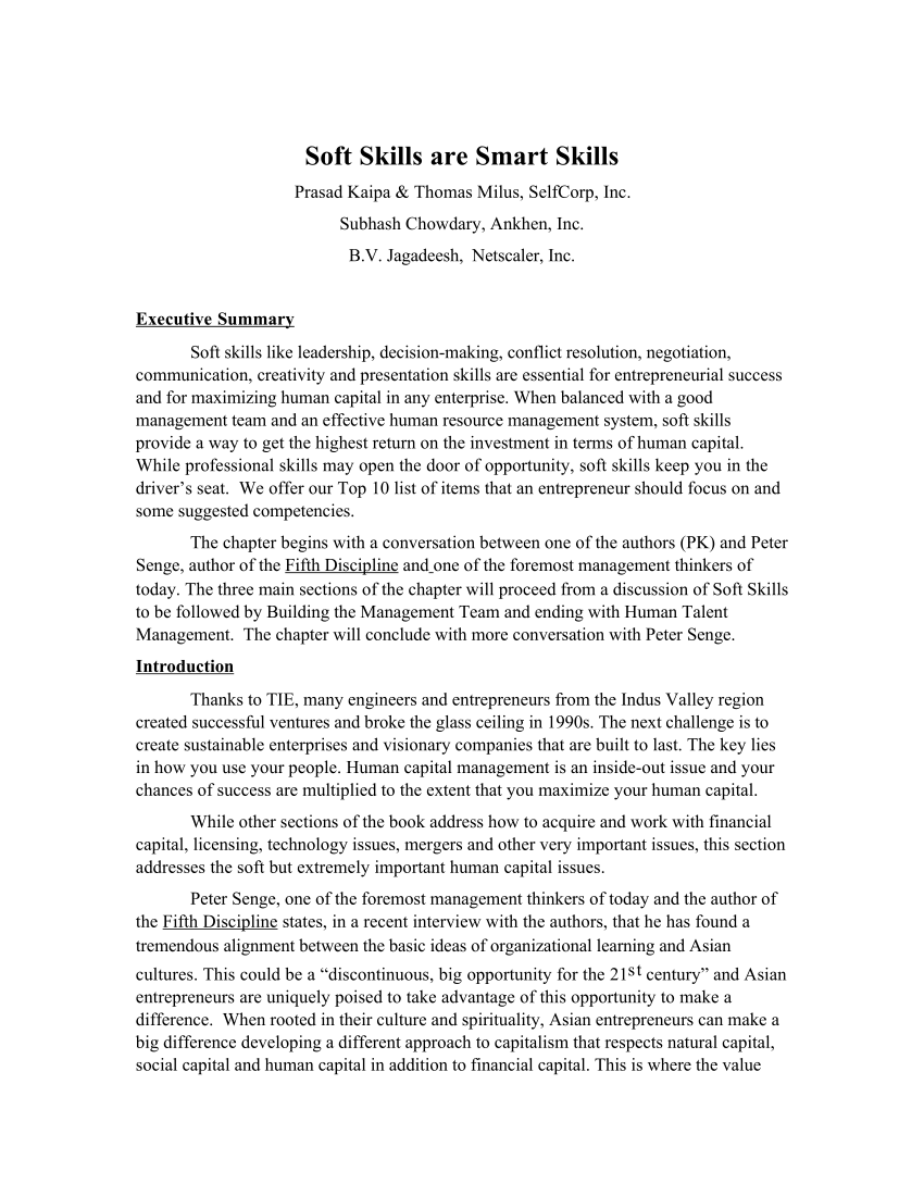 research paper on soft skills