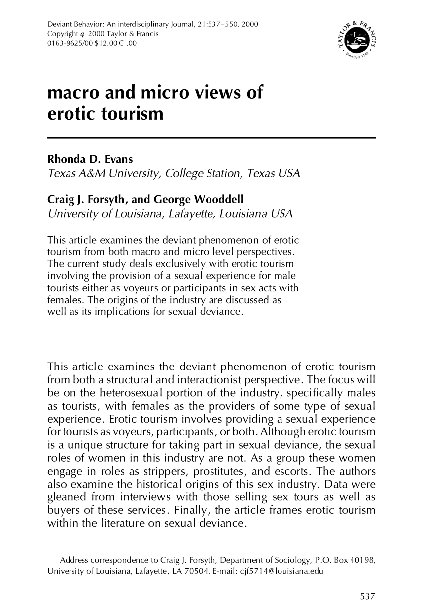 PDF) Macro and Micro Views of Erotic Tourism