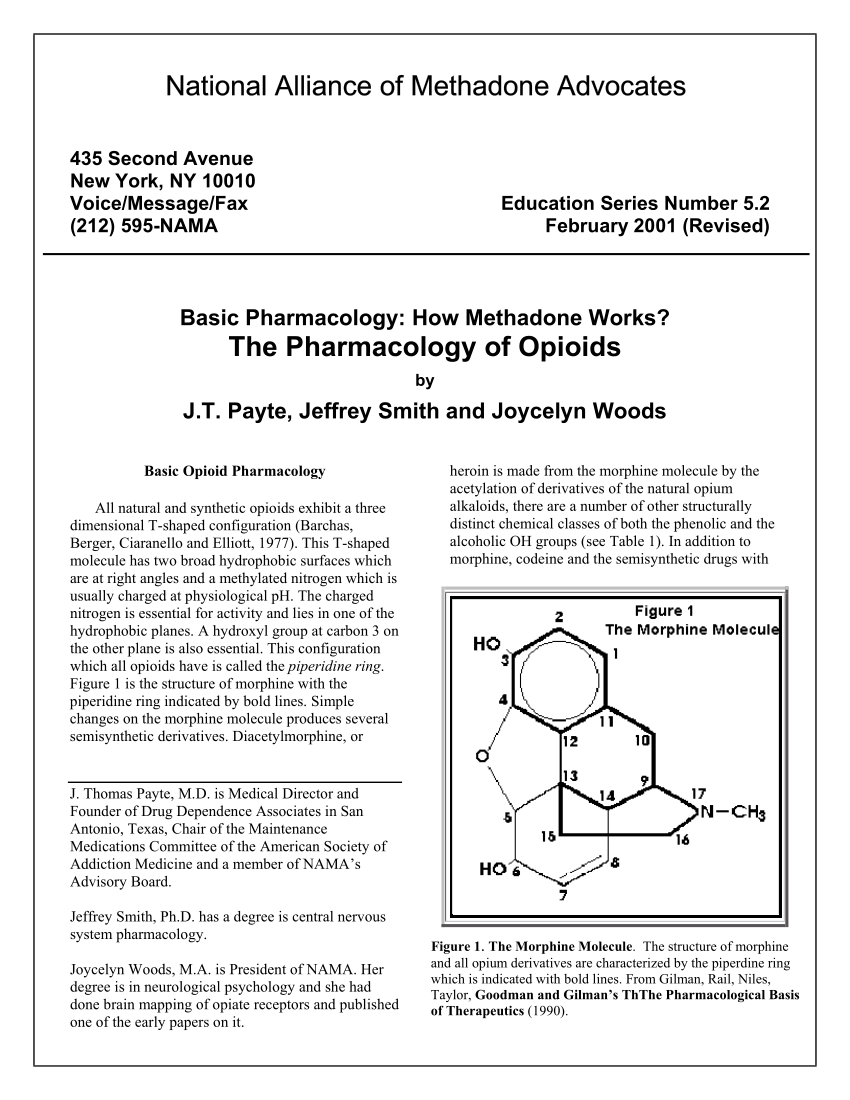 Pdf Basic Pharmacology How Methadone Works The