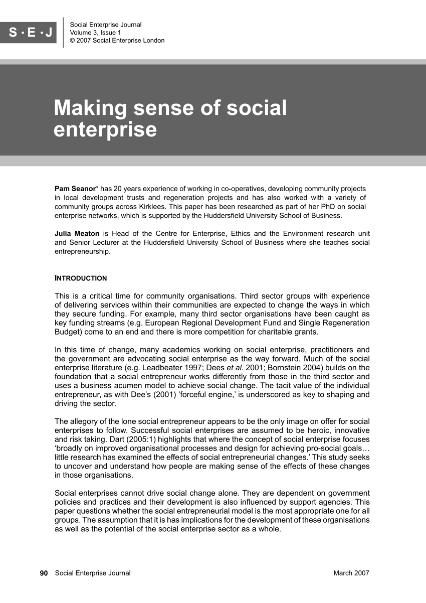 thesis on social enterprise