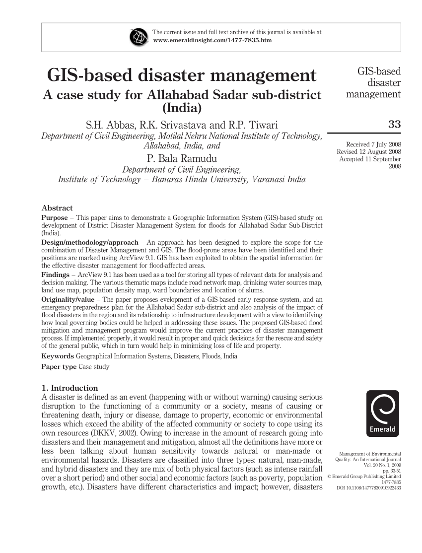 short case study on disaster management