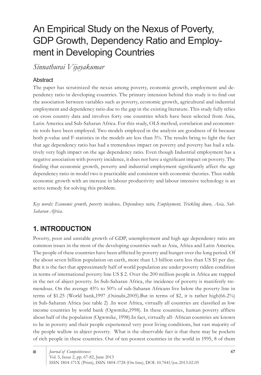 PDF) An Empirical Study on the Nexus of Poverty, GDP Growth 