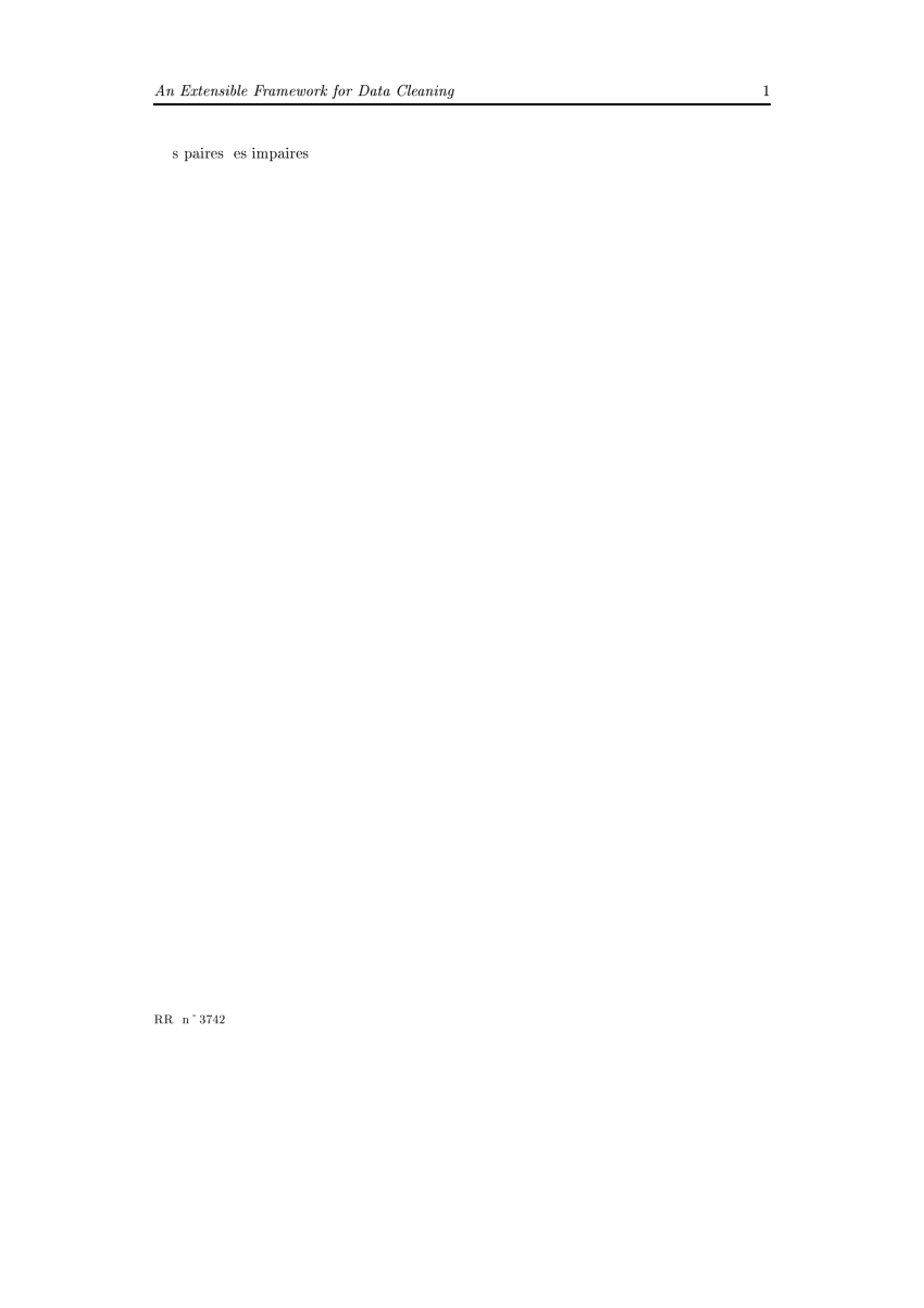 (PDF) An Extensible Framework for Data Cleaning
