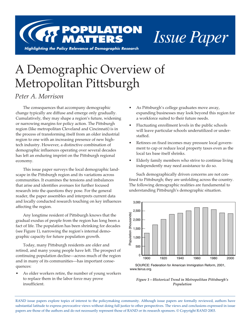 (PDF) A Demographic Overview of Metropolitan Pittsburgh