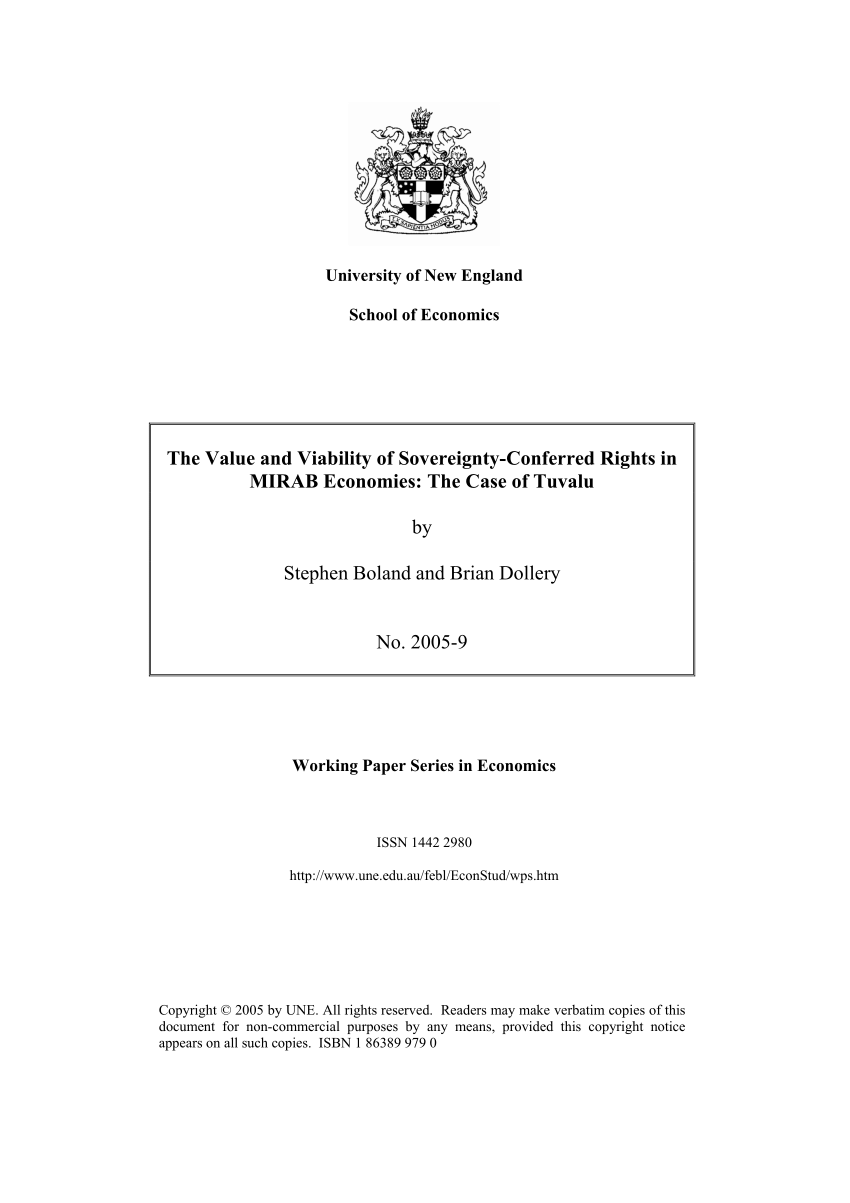 (PDF) The Value and Viability of Sovereignty-Conferred Rights in MIRAB ...