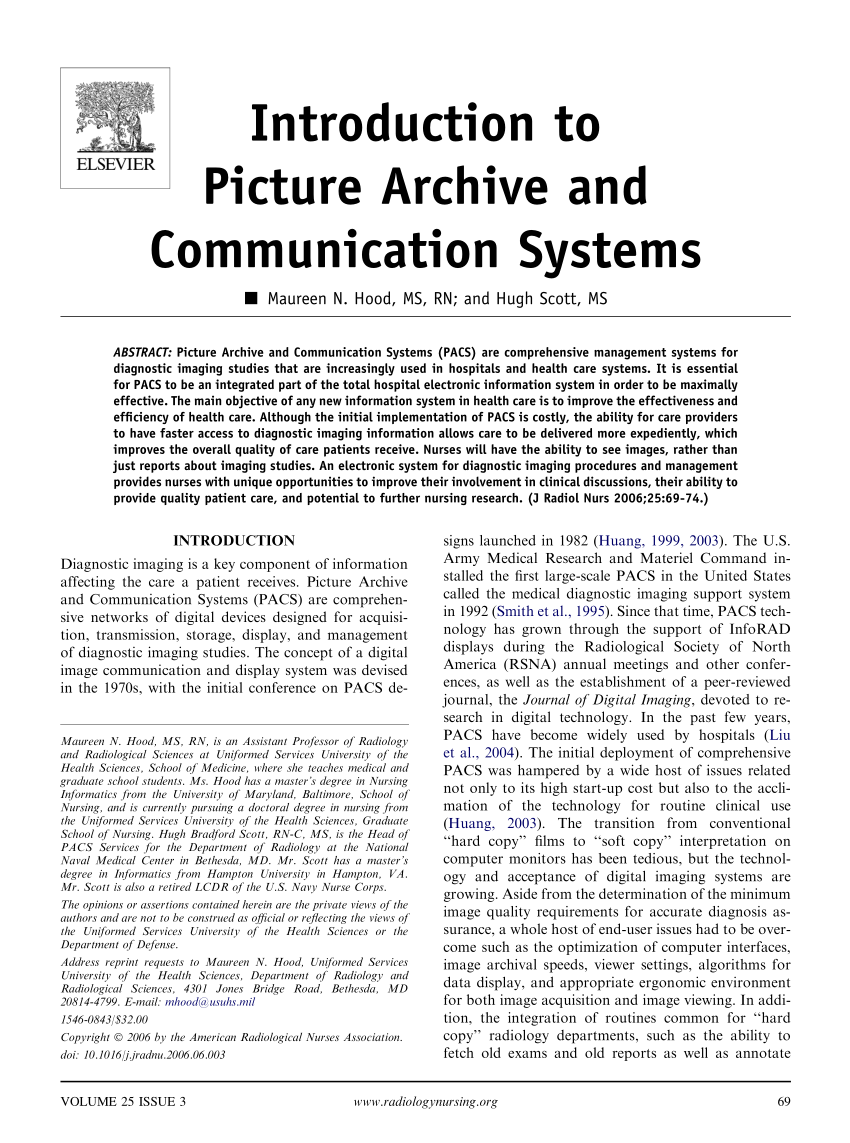 Pdf Introduction To Picture Archive And Communication Systems - 