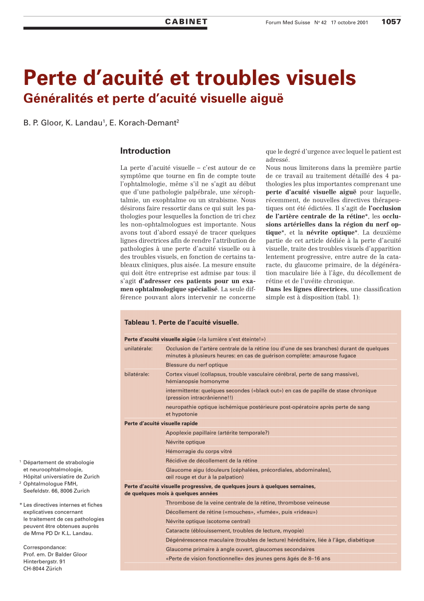 PDF) Perte d'acuité et troubles visuels Généralités et perte d ...