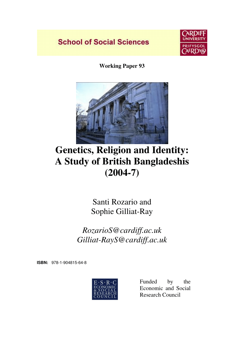 PDF) Genetics, Religion and Identity A Study of British Bangladeshis (2004-7)