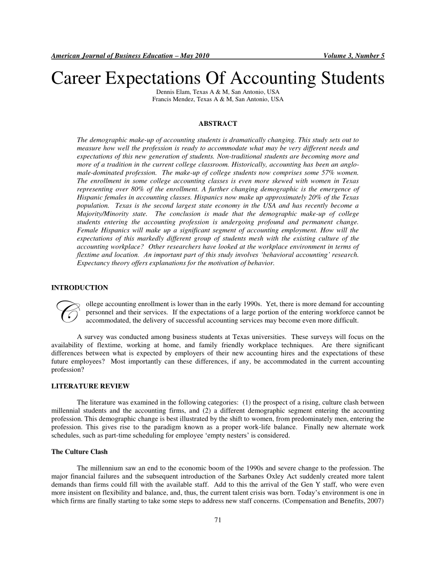short essay about accounting career