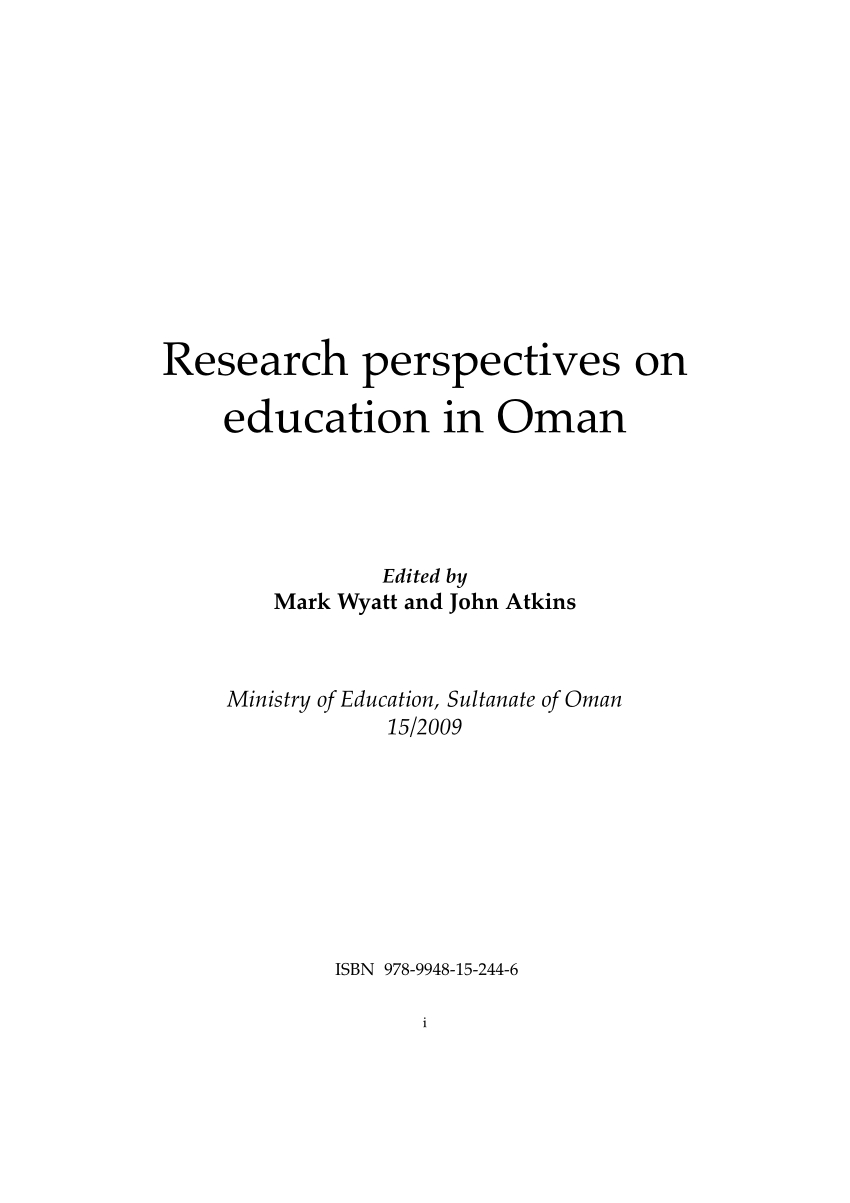 Pdf Research Perspectives On Education In Oman