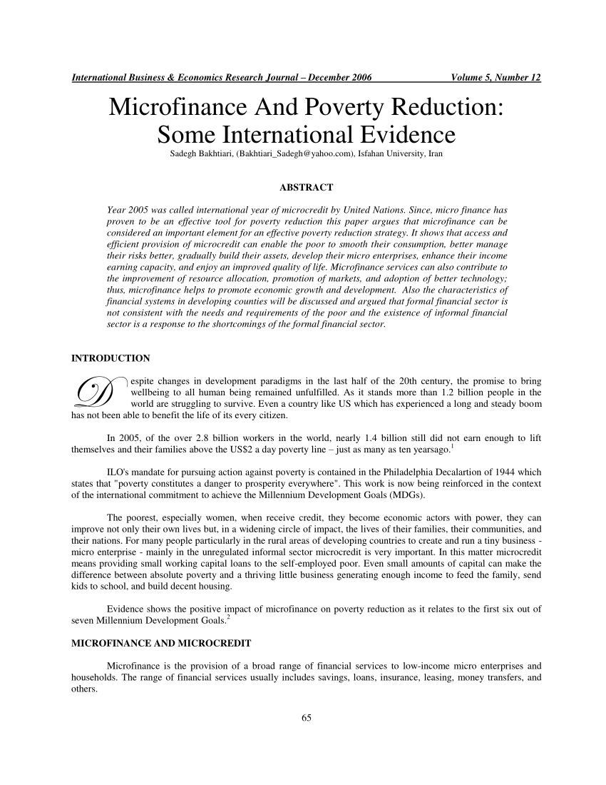 thesis on microfinance and poverty reduction