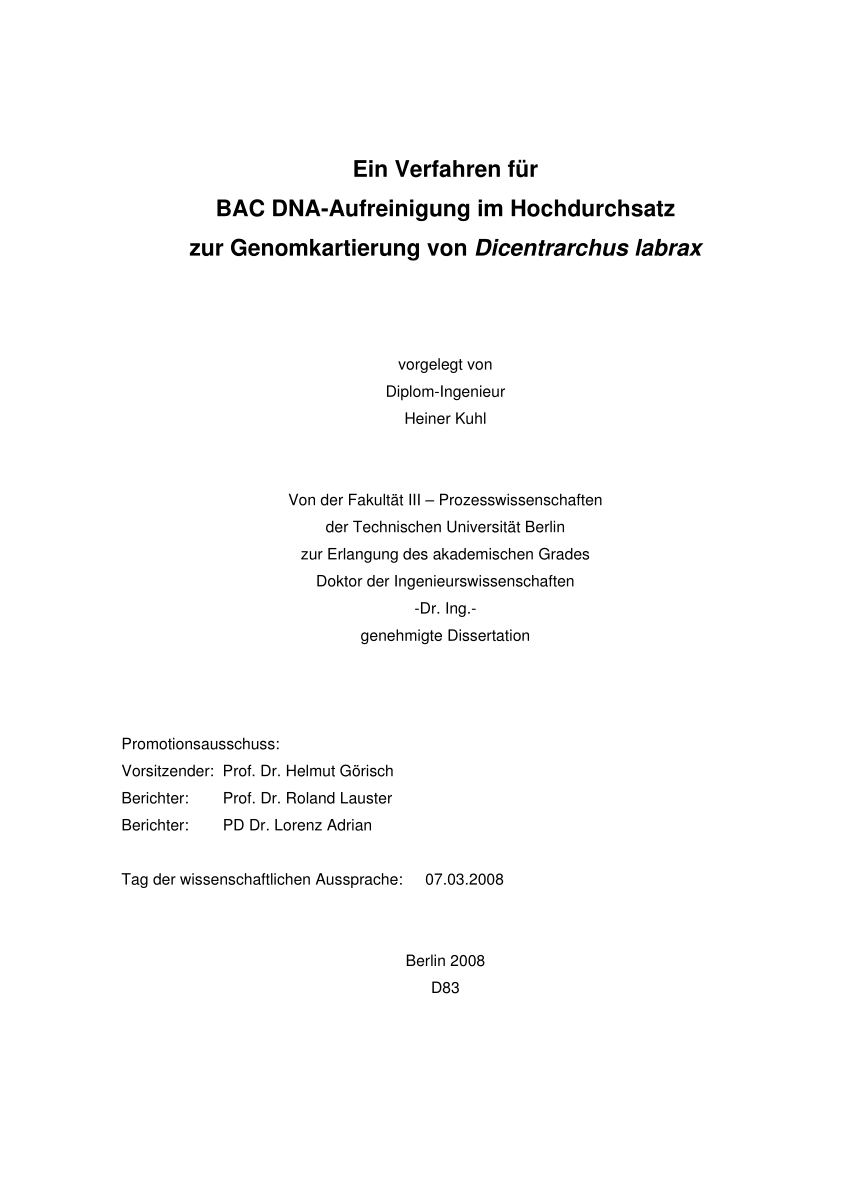 PDF) Ein Verfahren fr BAC DNA-Aufreinigung im Hochdurchsatz zur ...