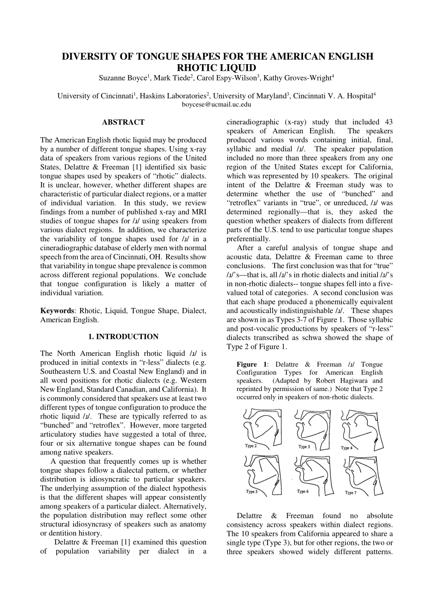 PDF) Dialect distribution of North American English r.