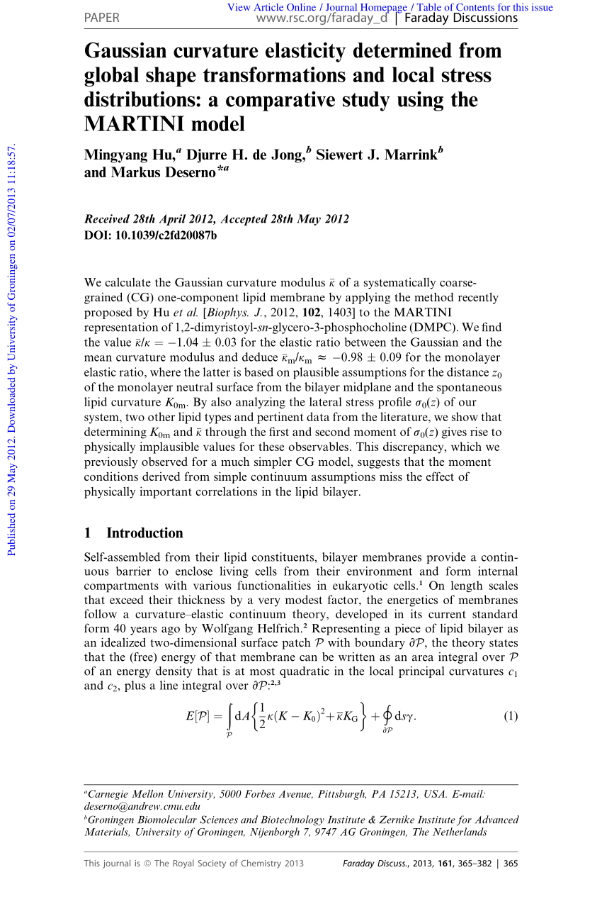 PDF) Gaussian curvature elasticity determined from global shape 