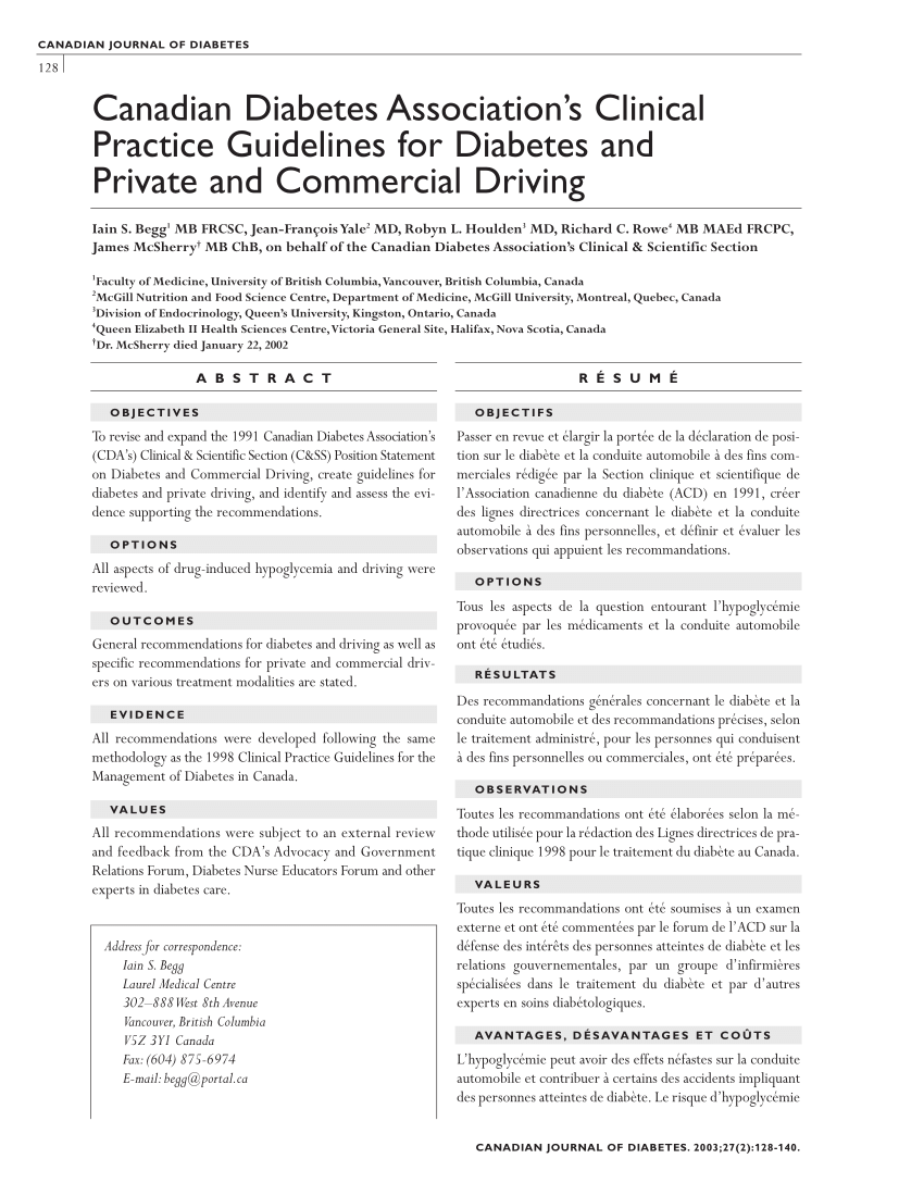 canadian journal of diabetes clinical practice guidelines)