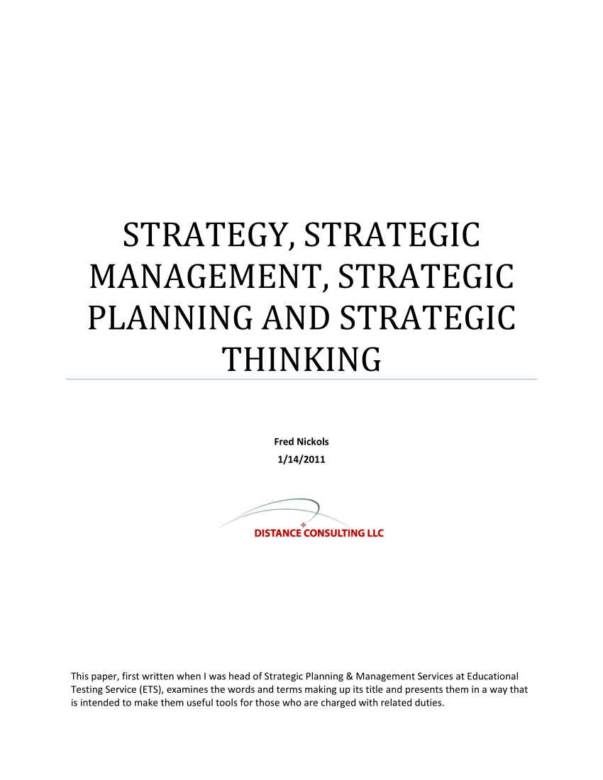 strategic planning essay pdf