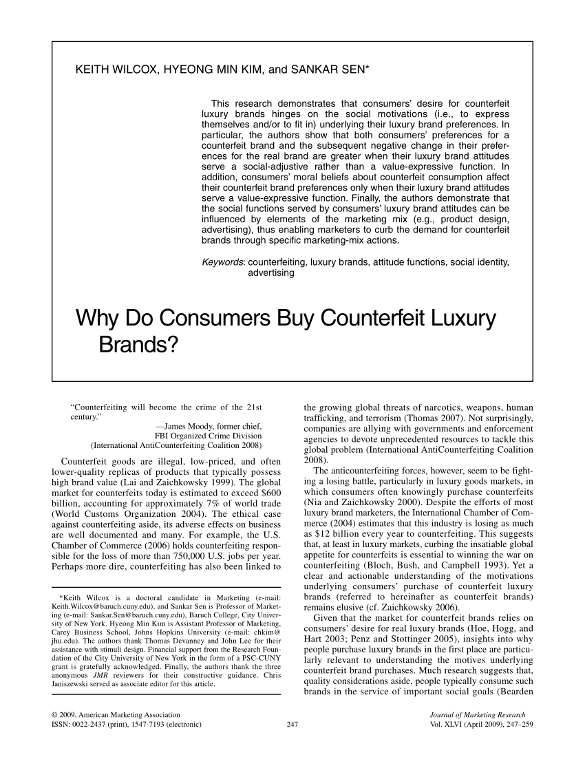 PDF) Logomania in Counterfeit Luxury Brands Consumption: The