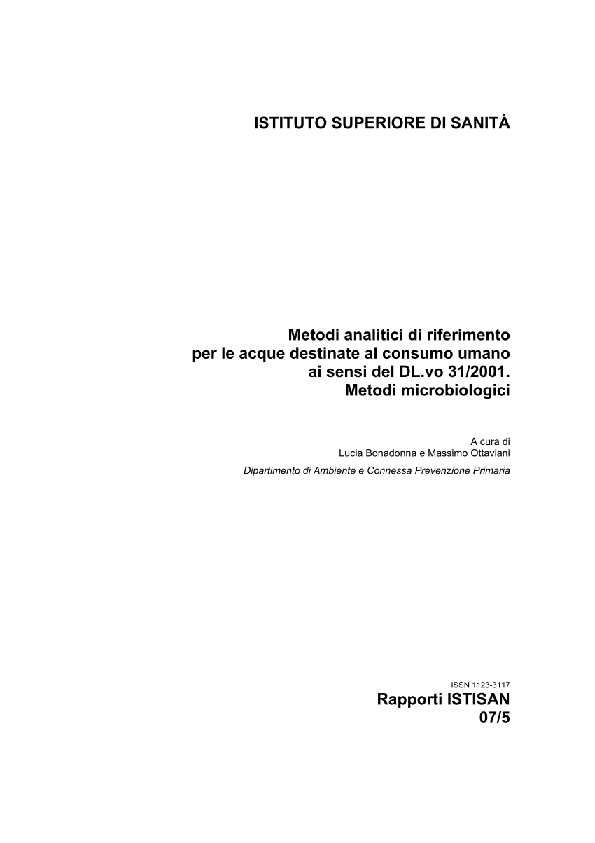 PDF) COMITATO PERMANENTE DI STUDIO (ex art. 9, DM 26 marzo 1991) II  SOTTOCOMMISSIONE DI STUDIO METODI ANALITICI