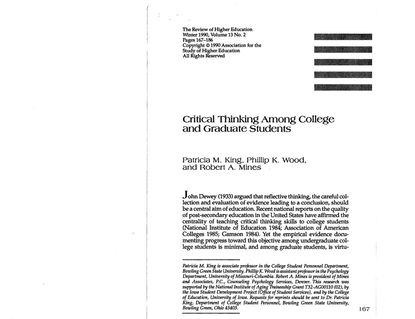 a meta analysis on critical thinking and community college student achievement