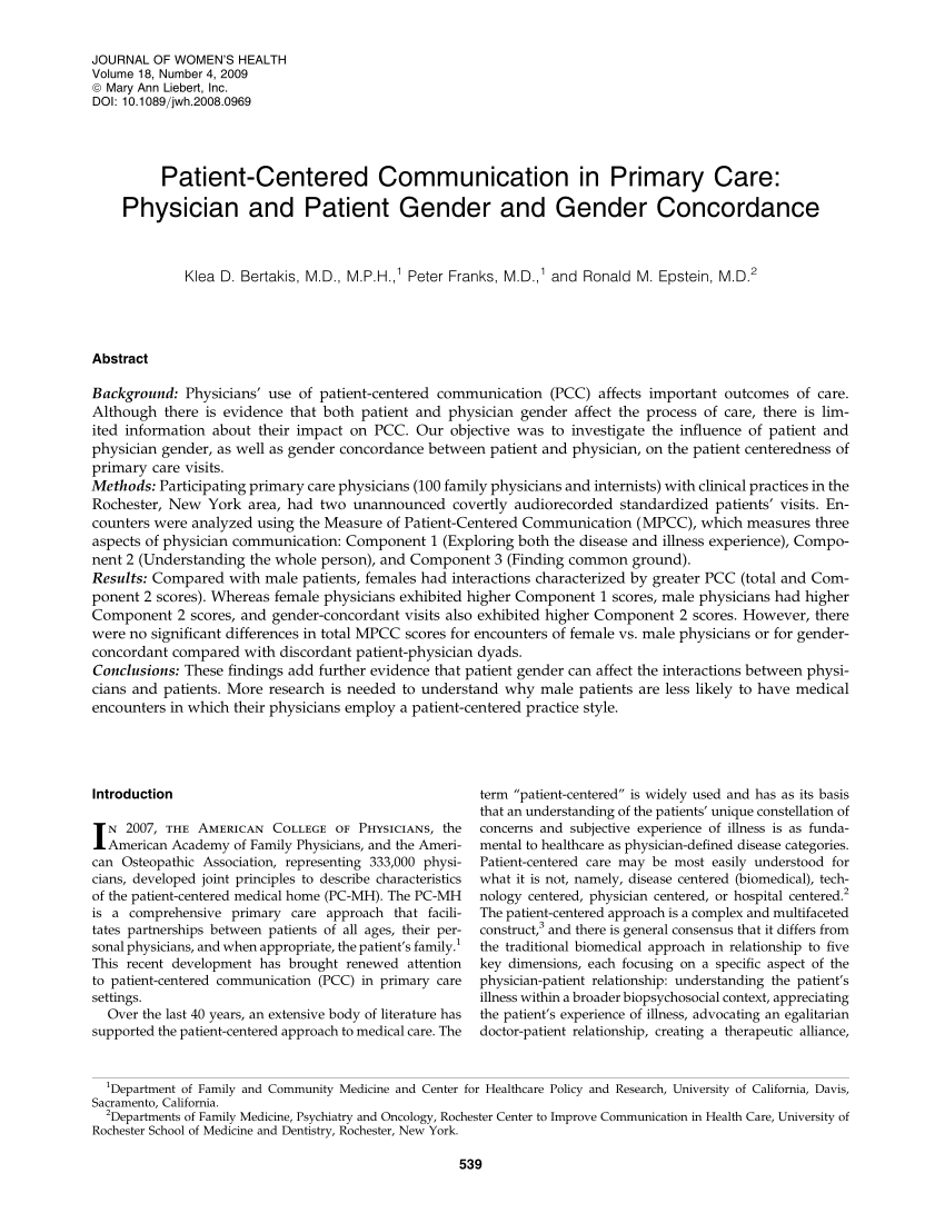 Communication In Primary Care Essay