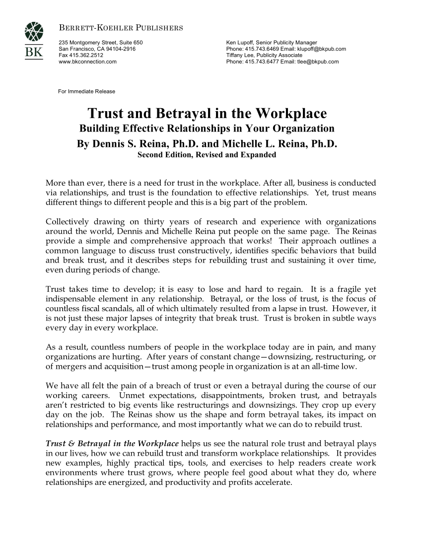 essay on trust in workplace