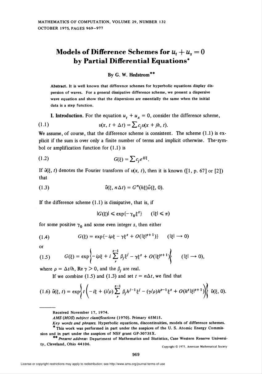 Pdf Models Of Difference Schemes For U Sb T U Sb X 0 By Partial Differential Equations