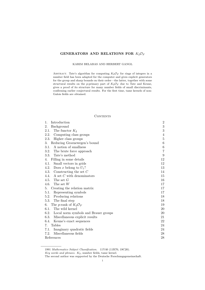 (PDF) Generators and relations for K2OF