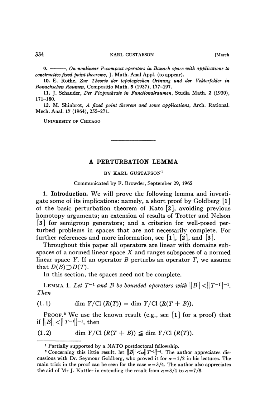 Pdf A Perturbation Lemma