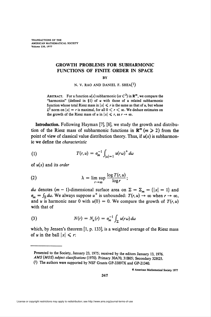Pdf Growth Problems For Subharmonic Functions Of Finite Order In Space