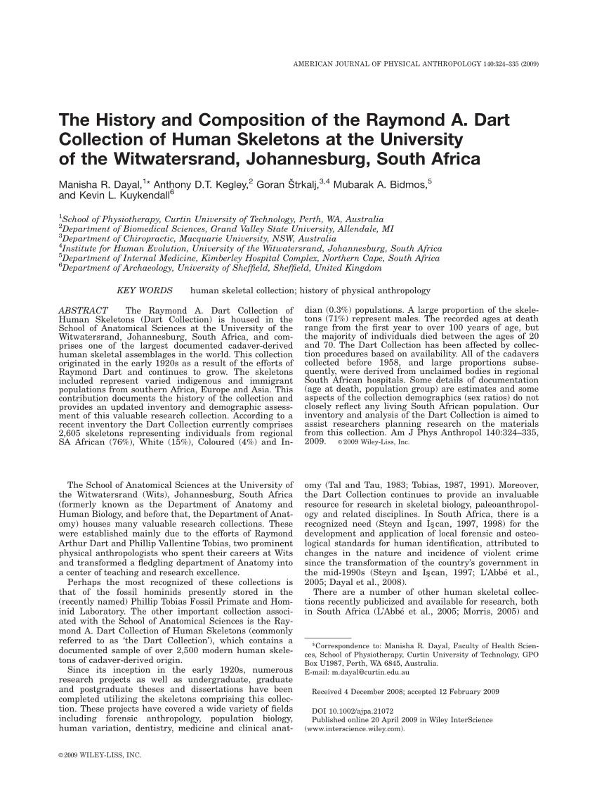 PDF) The History and Composition of the Raymond A