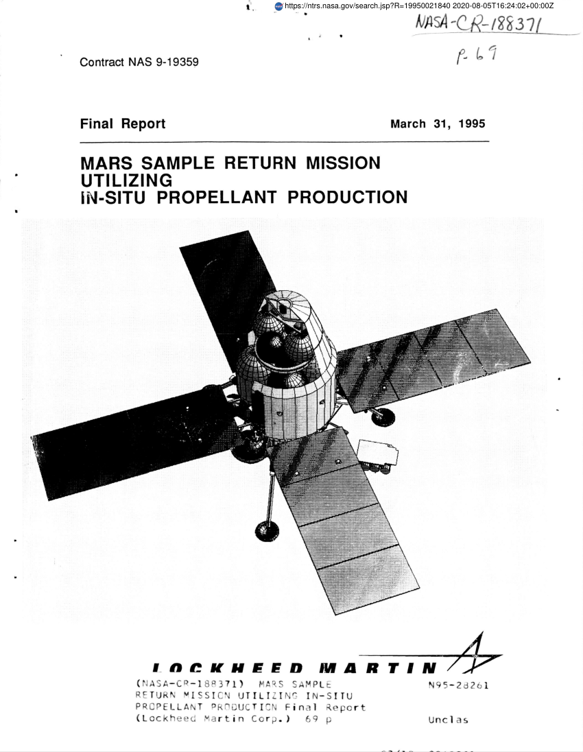 (PDF) Mars Sample Return mission utilizing in-situ propellant production