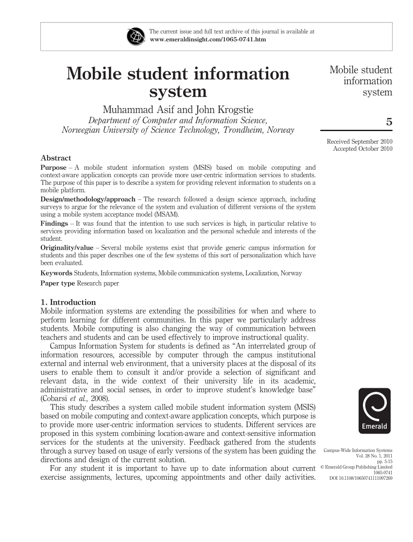 student information system thesis