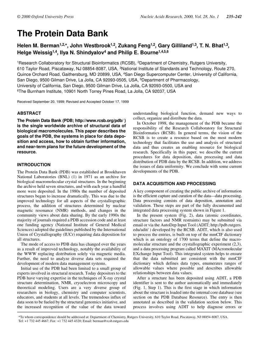 PDF) Active Learning Using Protein Data Bank (PDB) Biochemical