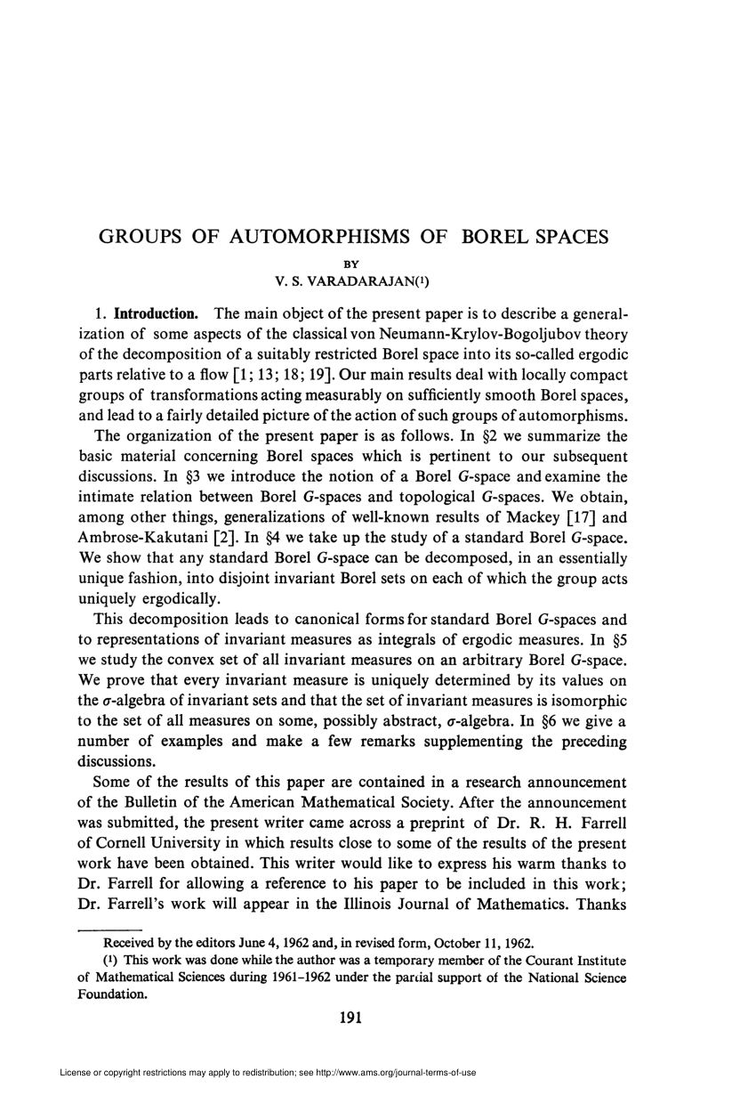 Pdf Groups Of Automorphisms Of Borel Spaces