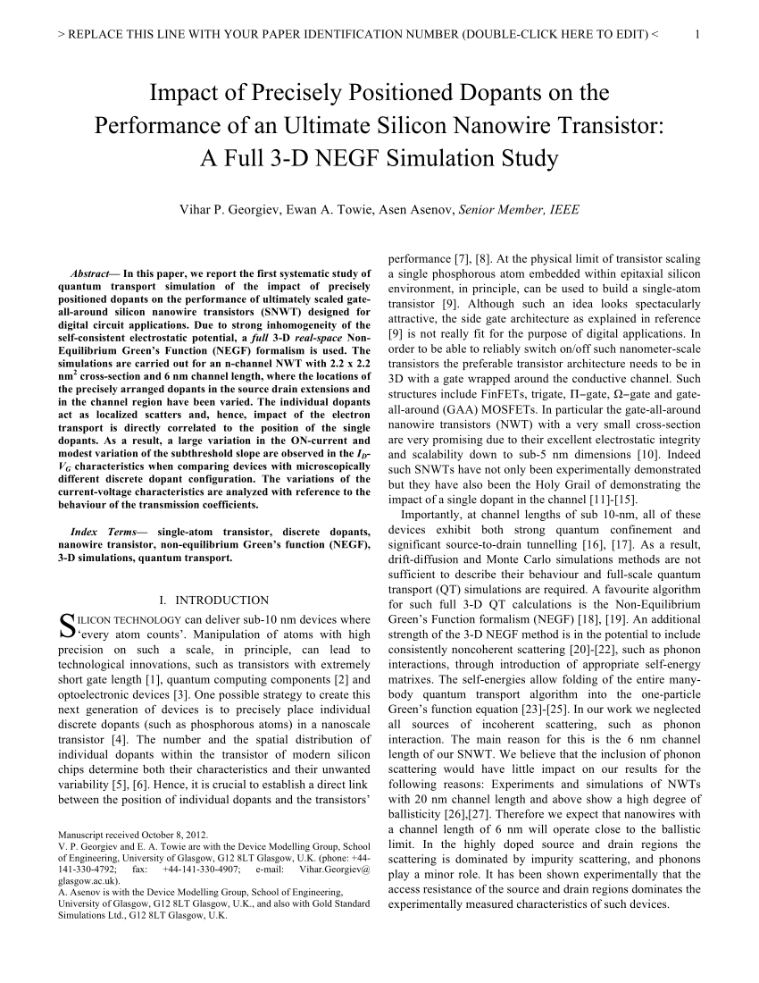 Ultimate Silicon Nanowire Transistor 