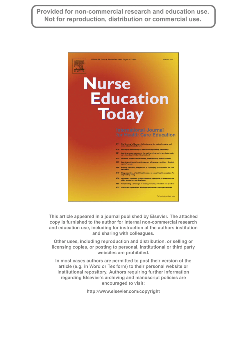 author guidelines nurse education today