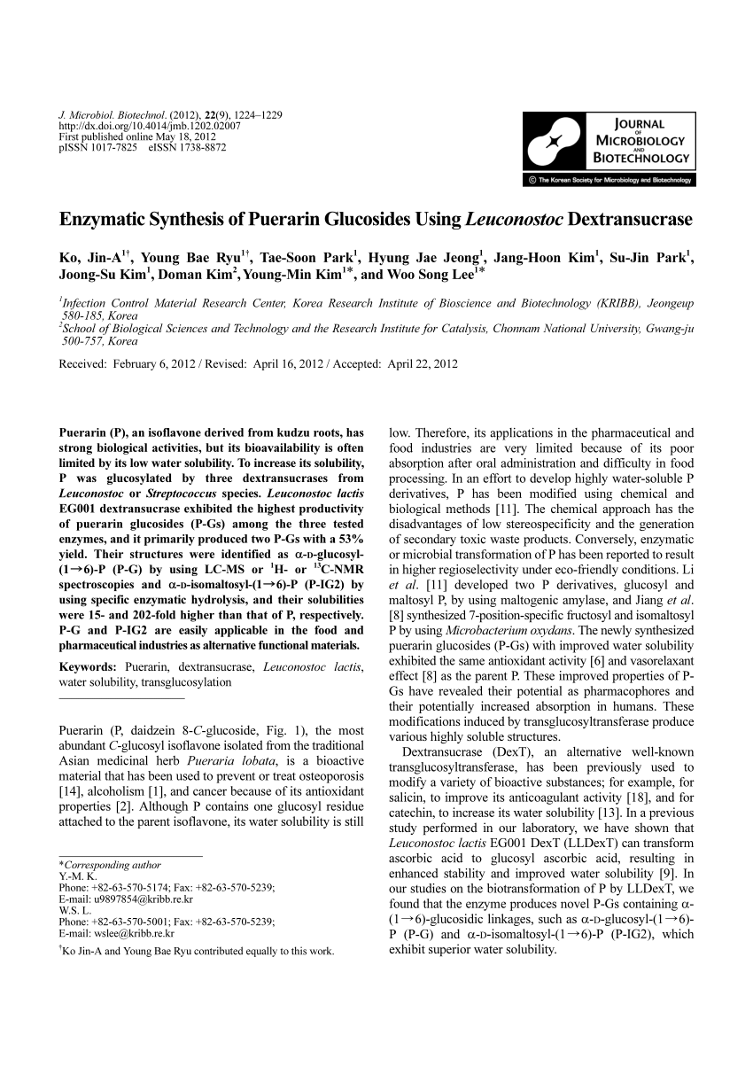 Pdf Enzymatic Synthesis Of Alkyl Glucosides Using Leuconostoc Mesenteroides Dextransucrase